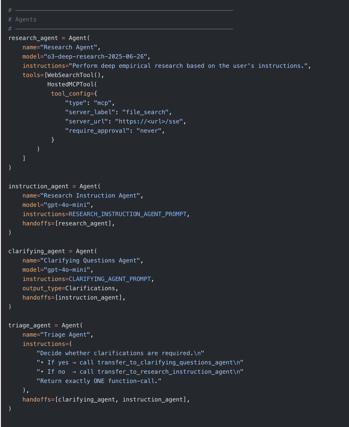 agents code